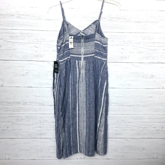 NEW Express Women's Chambray Linen Blend Dress Strappy Cutout size 4P - Picture 4 of 10